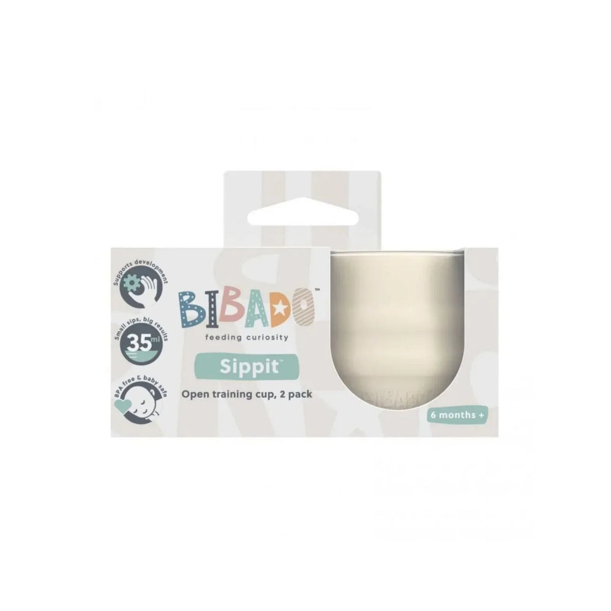 Bibado Sippit Silicone Open Training Cup 6+ months Pack of 2 - Fawn
