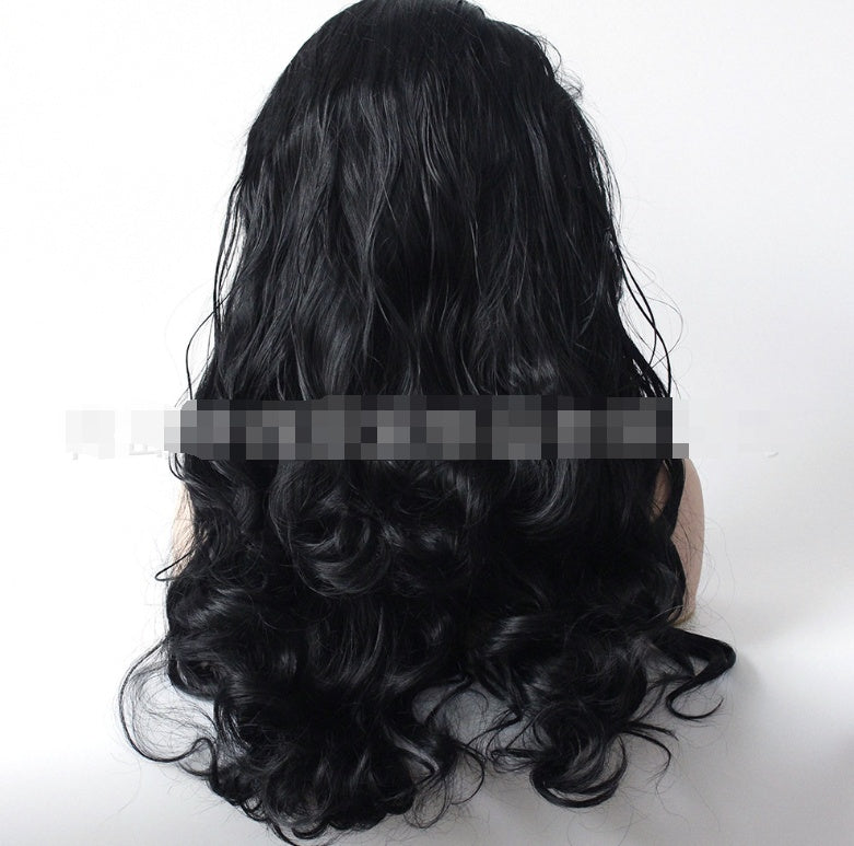 Black Big Wave Lace Front Wig - Synthetic