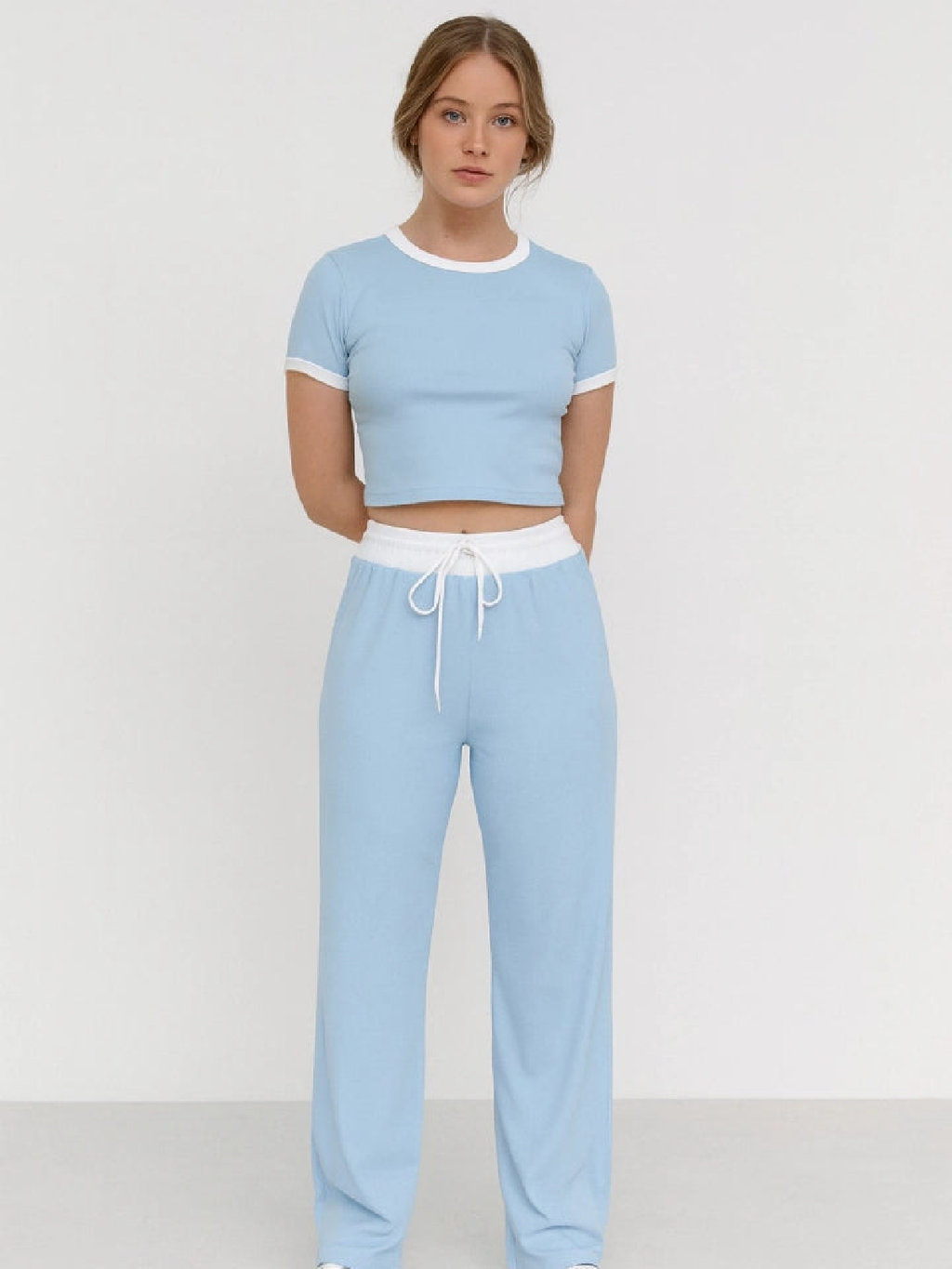 Contrast Trouser Set