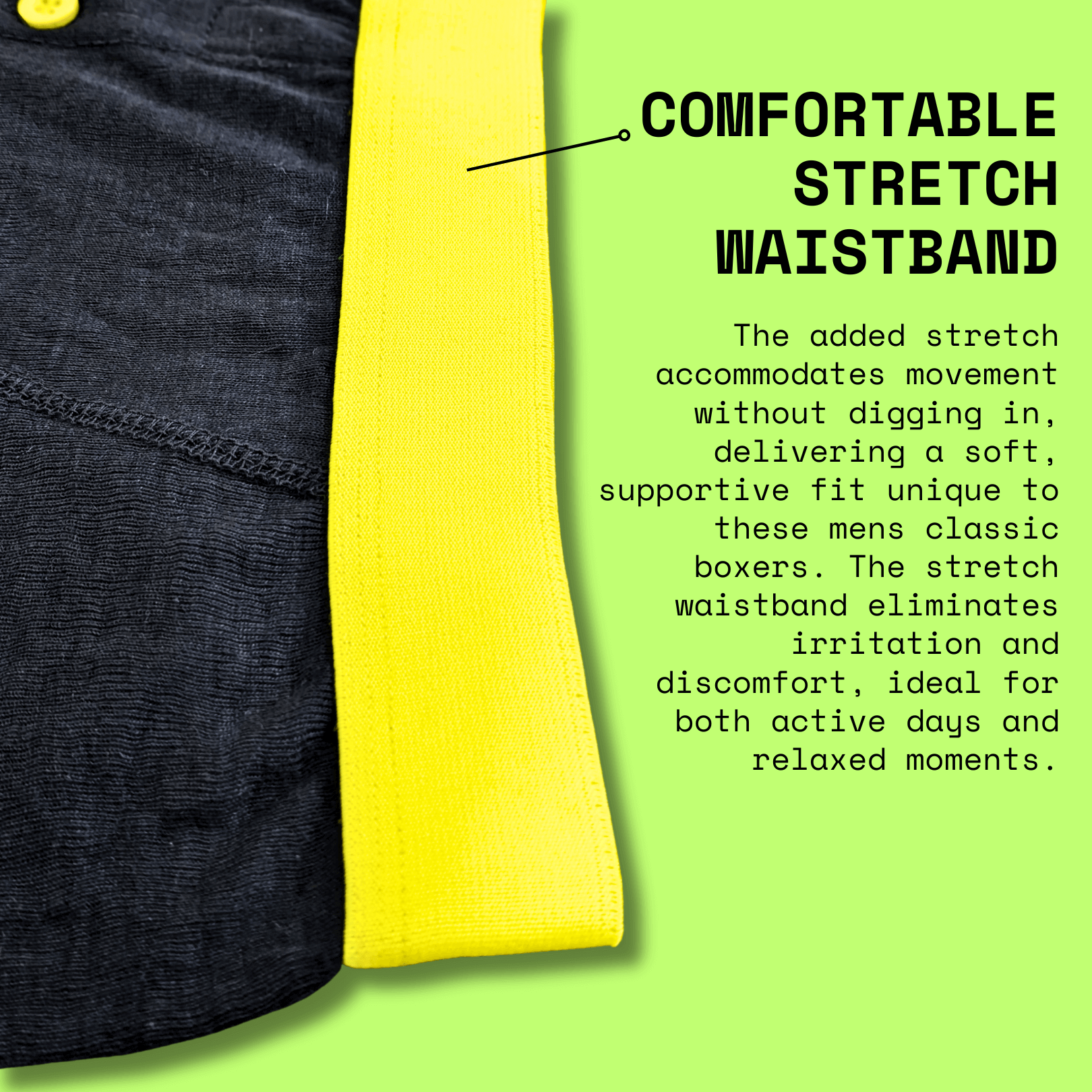 Sock Stack 6 Pack Black Cotton Blend Boxer Shorts Mens Breathable Stretch Colorful