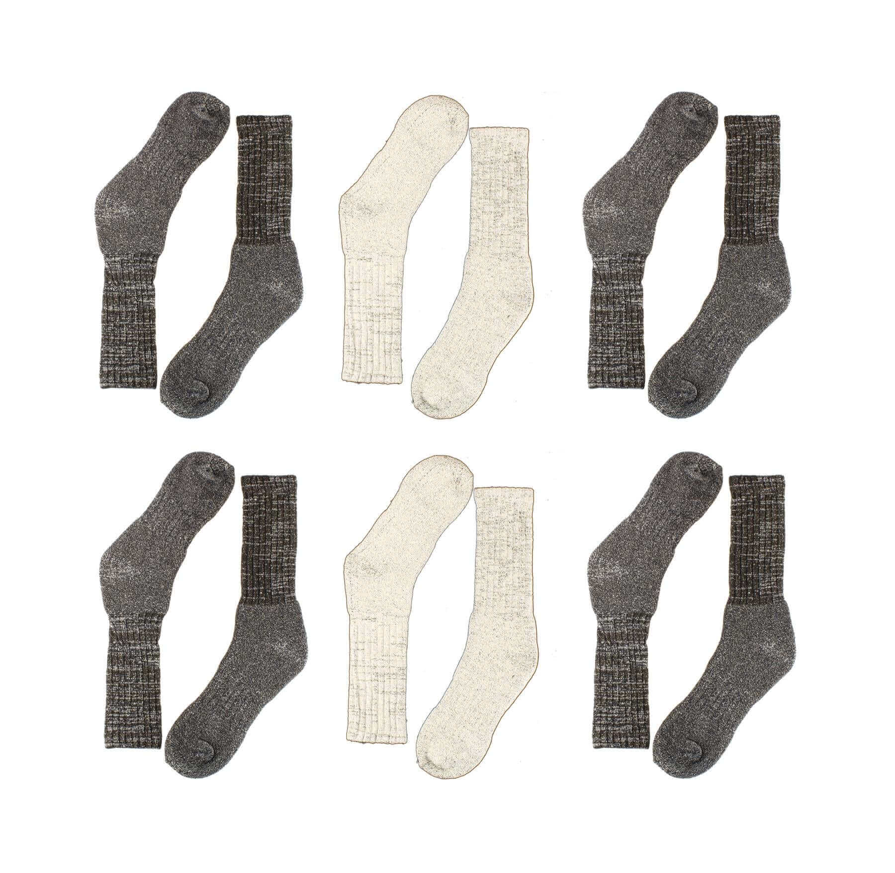 Sock Stack Men's Merino Wool Thermal Work Boot Socks 12 Pack Reinforced Heel And Toe