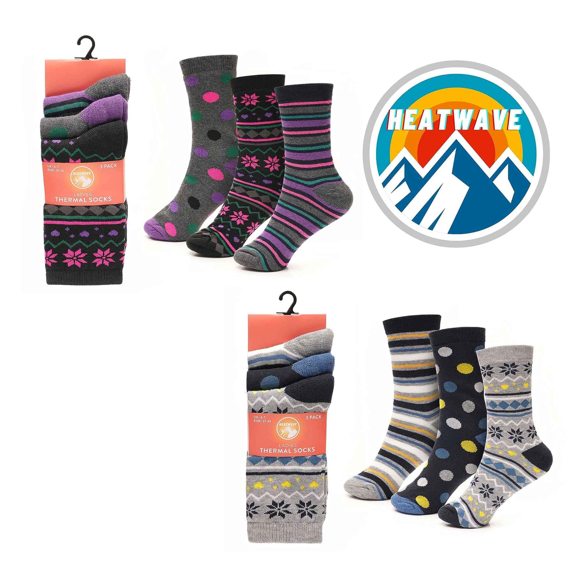 Heatwave Thermalwear Womens Thermal Socks 12 Pack 2.3 Tog Extra Warm Work Boots Outdoor
