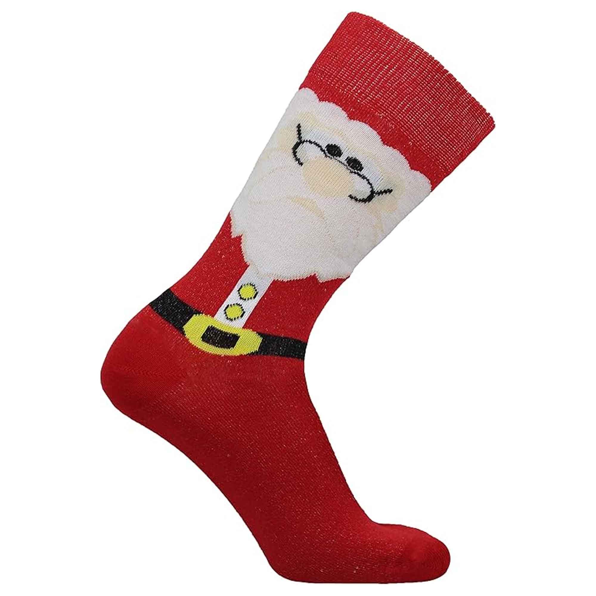 Sock Stack Men's Christmas Socks 12 Pairs Cotton Rich Festive Novelty Designs Santa Claus