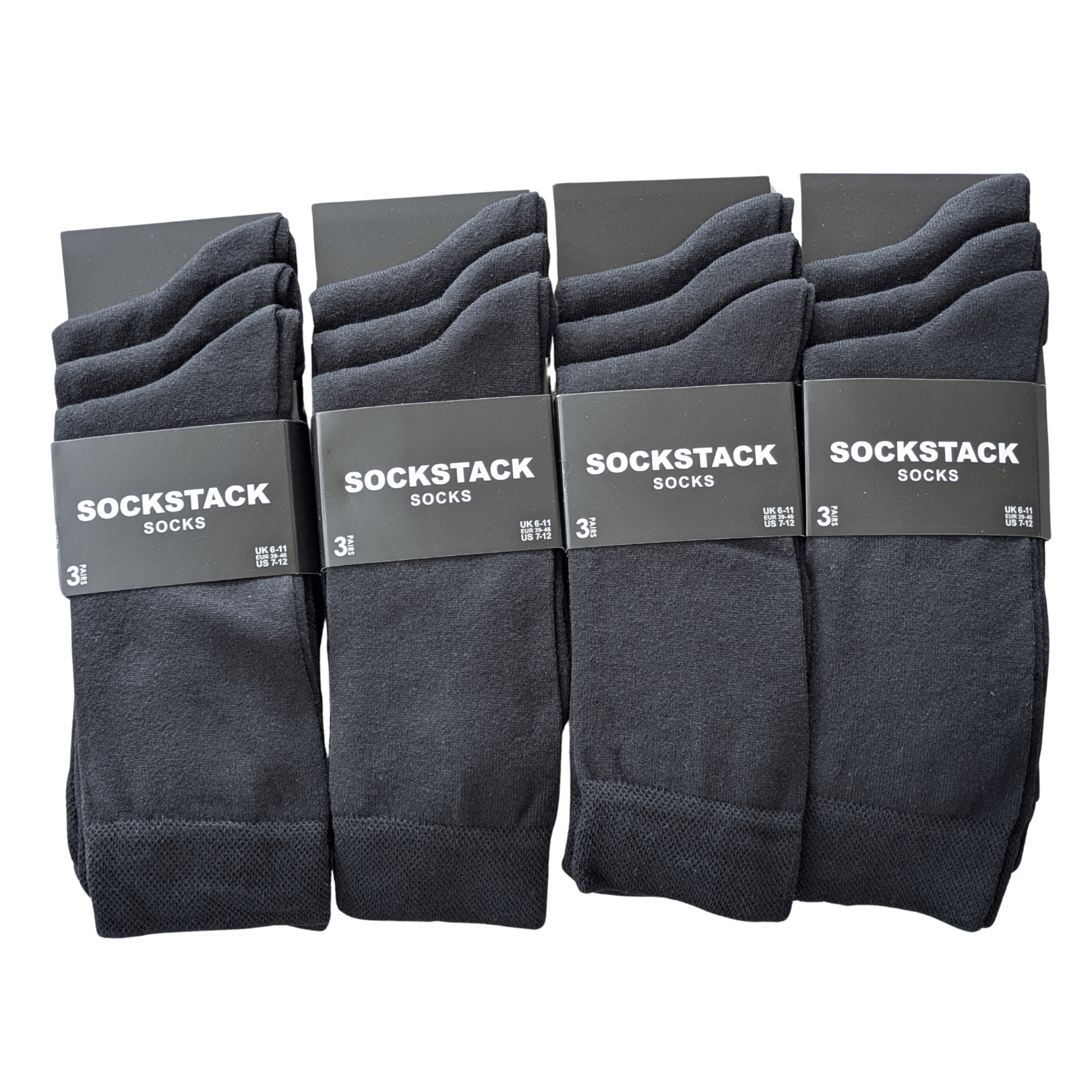 Sock Stack Men's Colourful Heel Toe Black Argyle Diamond Socks Cotton Rich Comfort Fit