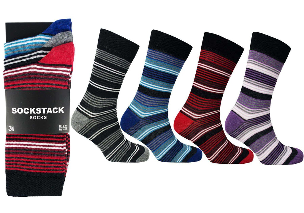 Sock Stack Men's Colourful Heel Toe Black Argyle Diamond Socks Cotton Rich Comfort Fit