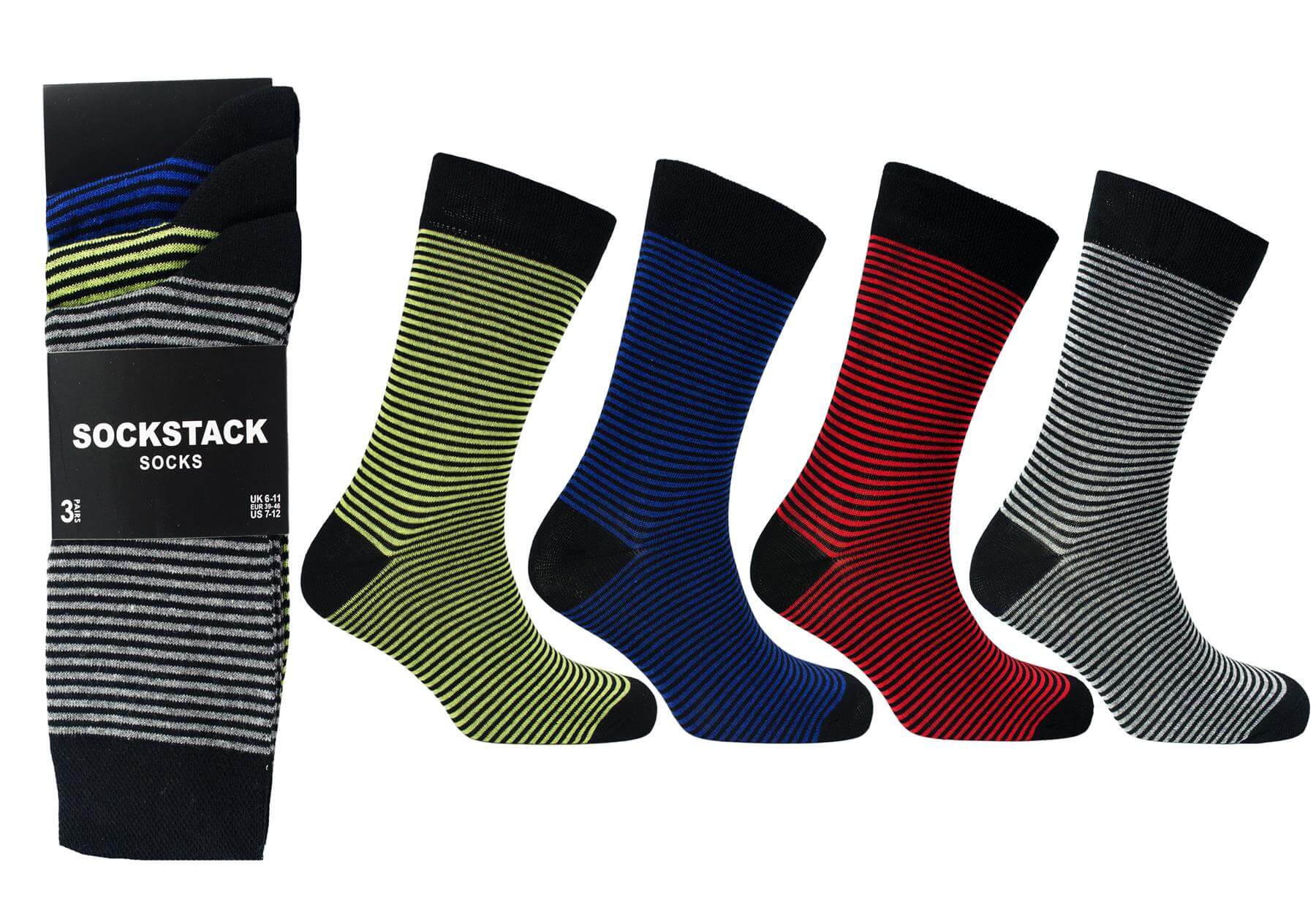 Sock Stack Men's Colourful Heel Toe Black Argyle Diamond Socks Cotton Rich Comfort Fit