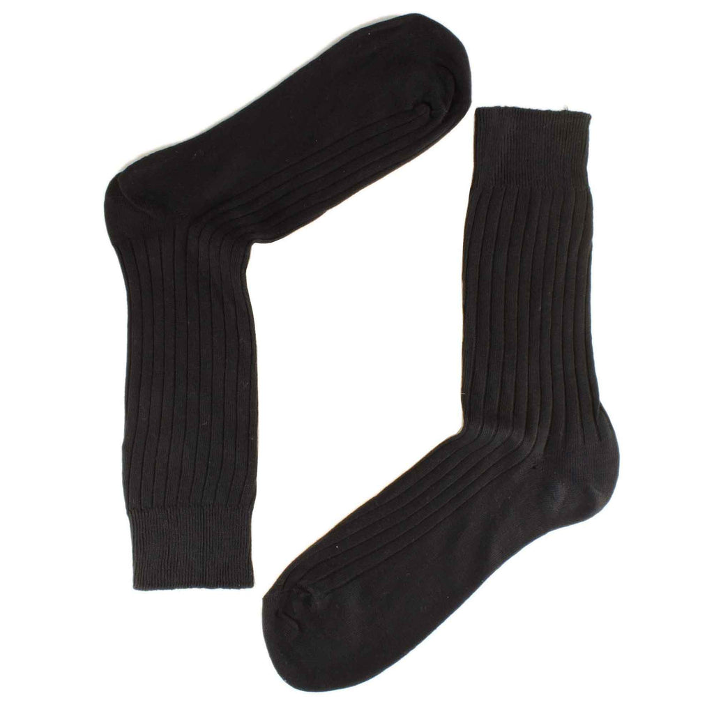 Sock Stack Men's 12 Pairs Seamless Toe Dress Socks 100% Cotton Ribbed Moisture-Wicking