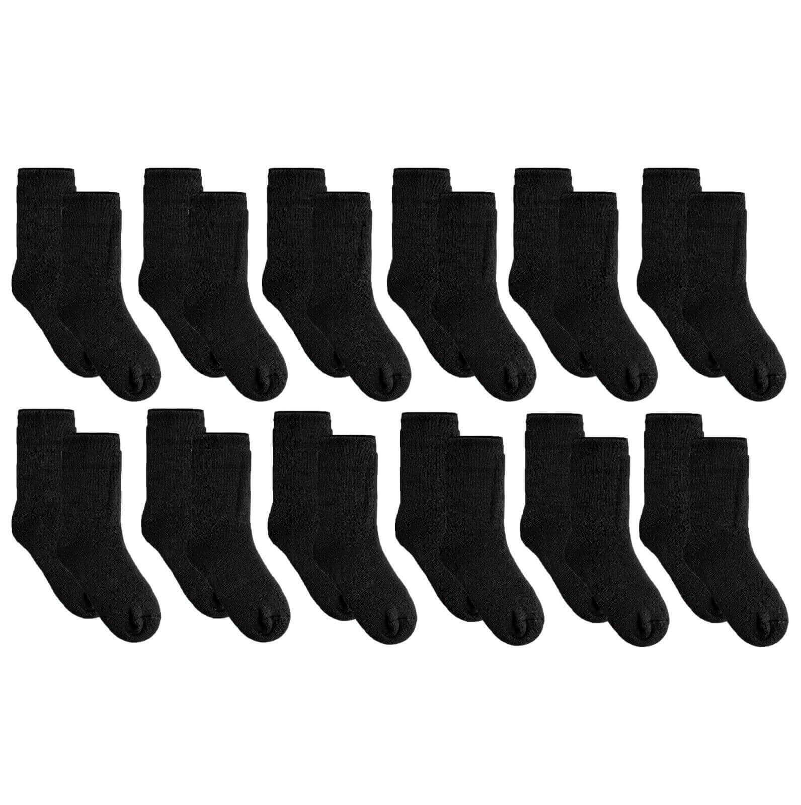 Sock Stack Men's Thermal Work Boot Socks 12 Pairs Black Cushioned Reinforced Sizes 6-11