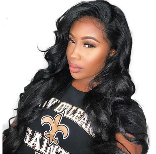 Black Big Wave Lace Front Wig - Synthetic