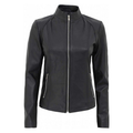 Women's Classic-Fit Lambskin Zip Jacket