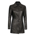 Women's Black Lambskin Three-Quarter Coat