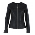 Women's Quilted Black Leather Biker Jacket