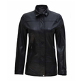 Women's Three-Quarter Leather Zip Coat
