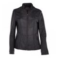 Women's Chevron Leather Biker Jacket