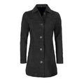 Women's Black Suede Button-Front Coat