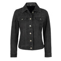 Women's Black Suede Trucker Jacket
