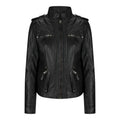 Women's Black Leather Moto Jacket