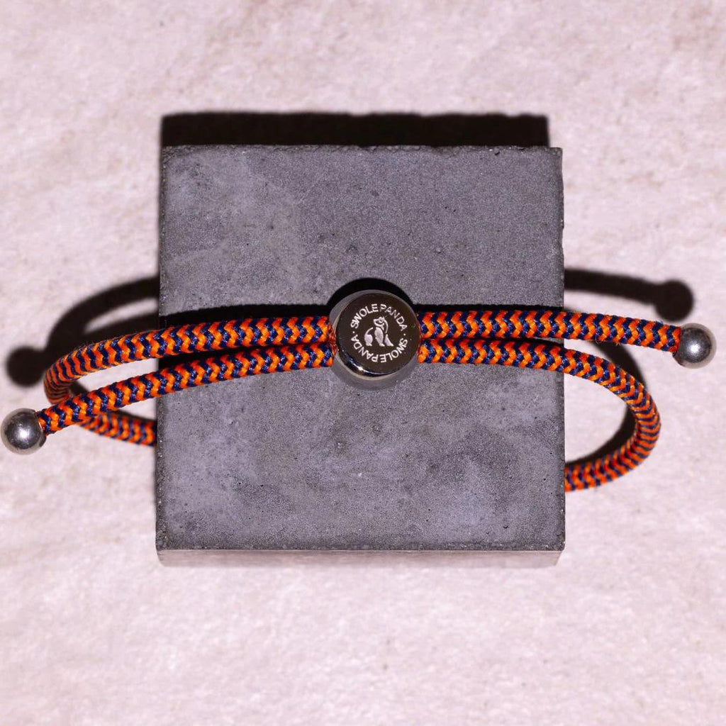 Rope Bracelet - Blue & Orange Zigzag