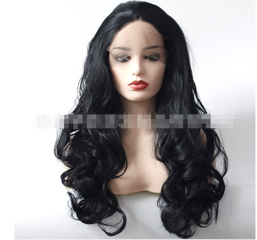Black Big Wave Lace Front Wig - Synthetic