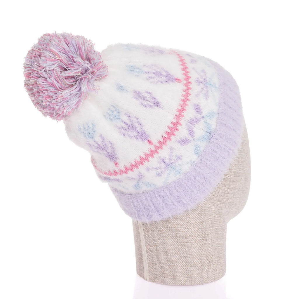Fonem Fleece-Lined Patterned Knitted Baby Beanie (One Size)