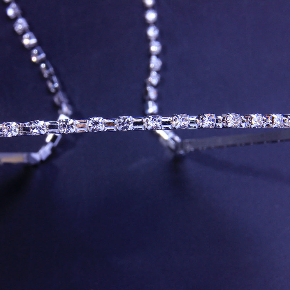 Rhinestone Chain Headband for Women - Back-Hung Hairpin Style