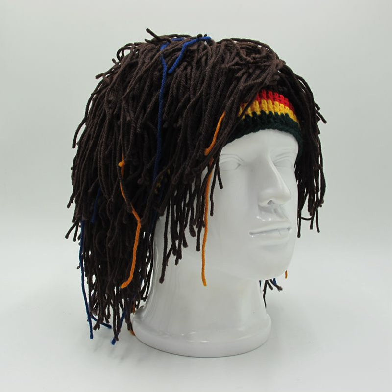 Rasta Hat with Dreadlocks - Jamaican Caribbean Style Beret