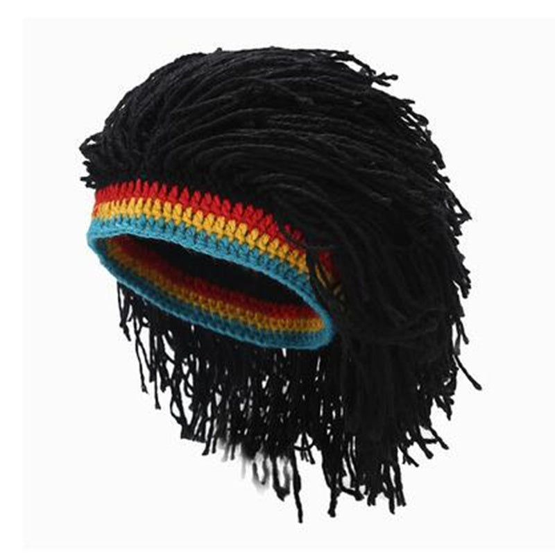 Rasta Hat with Dreadlocks - Jamaican Caribbean Style Beret