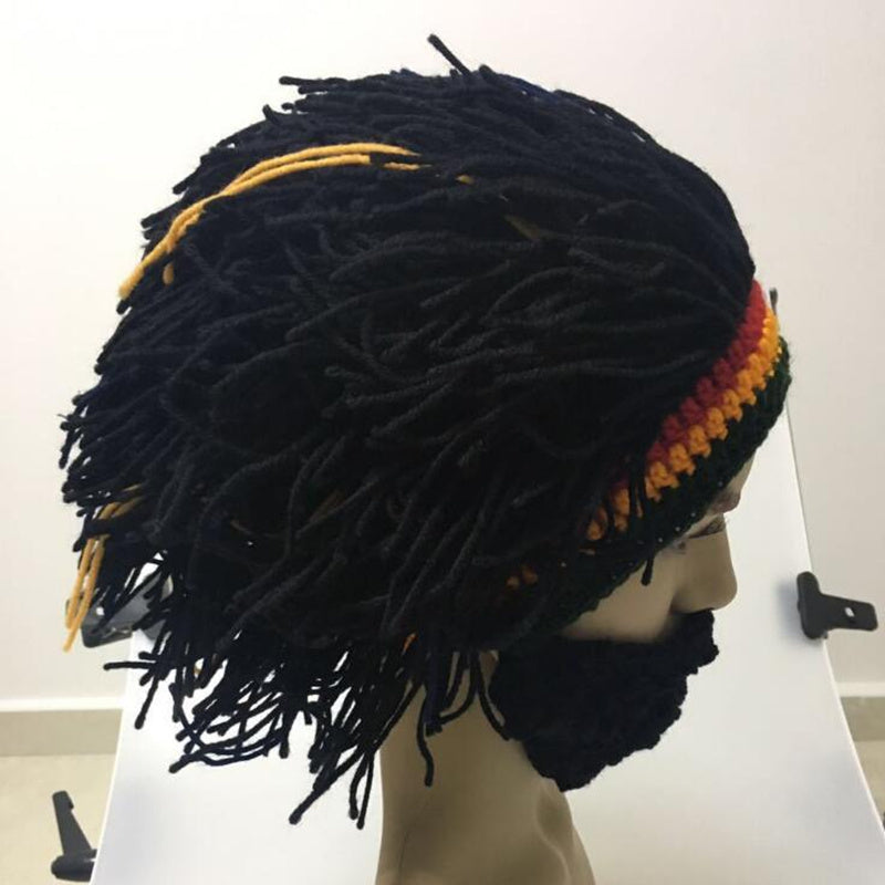 Rasta Hat with Dreadlocks - Jamaican Caribbean Style Beret