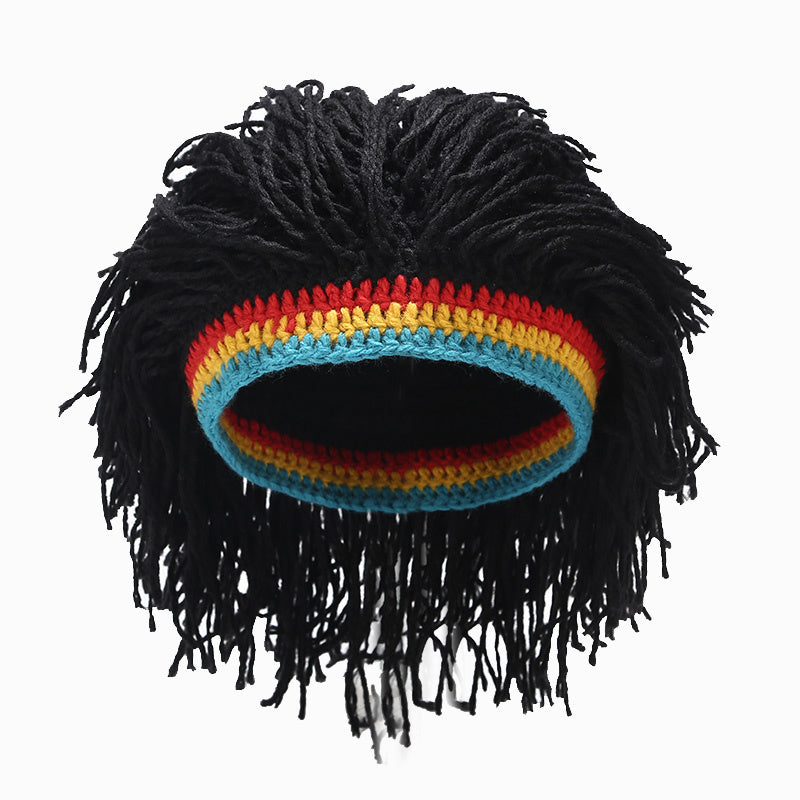 Rasta Hat with Dreadlocks - Jamaican Caribbean Style Beret