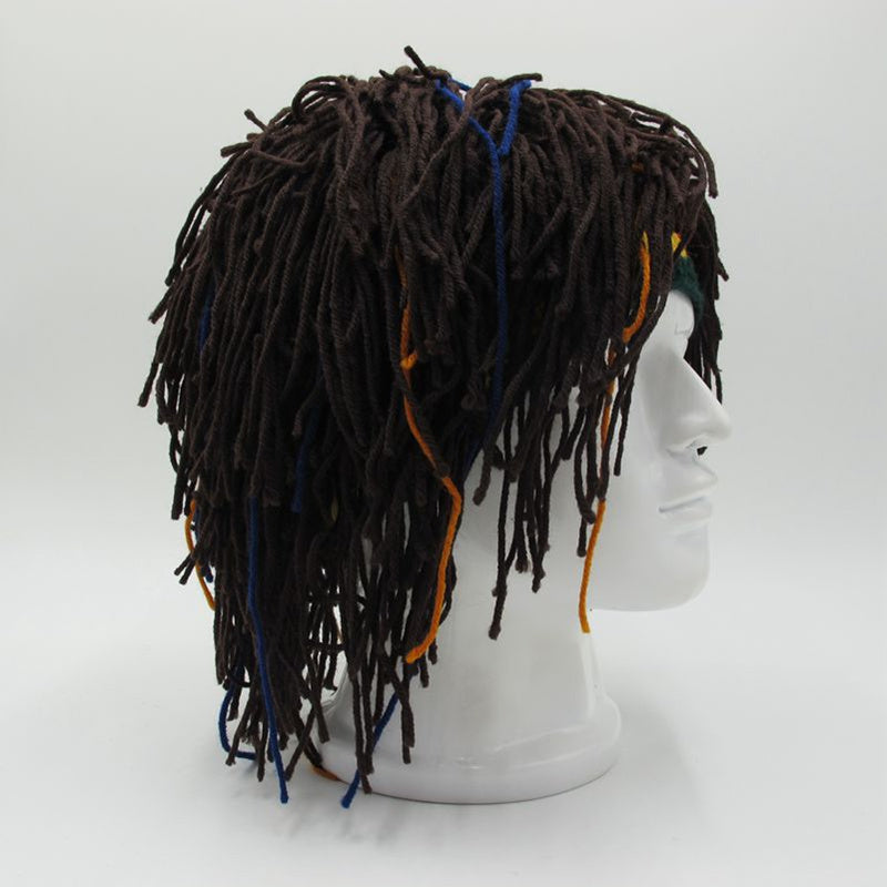 Rasta Hat with Dreadlocks - Jamaican Caribbean Style Beret