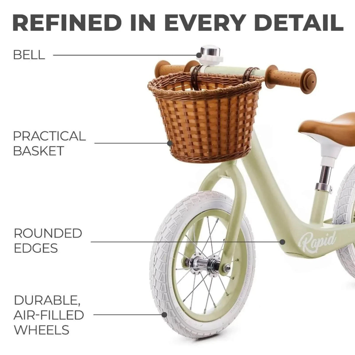 Kinderkraft Rapid 2 Balance Bike - Savannah Green