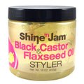 Shine 'n Jam Black Castor & Flaxseed Oil Styler | Nourishing Hold & Shine for Textured Hair 8oz (227g)