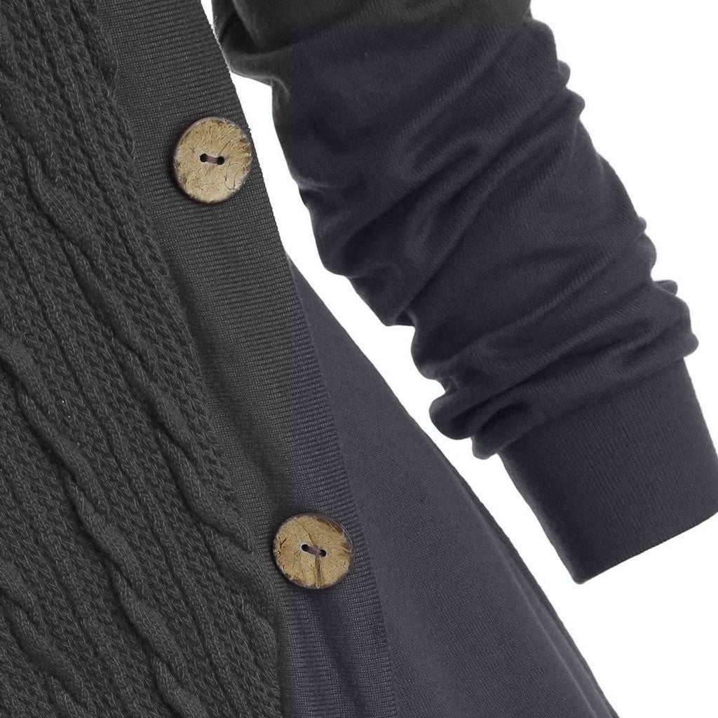 Pile pile collar hooded sweater