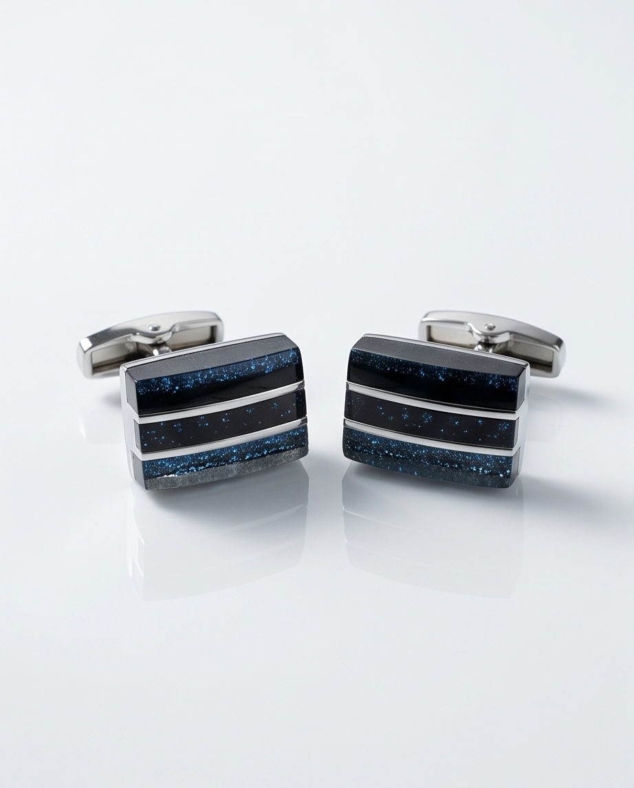 Midnight Nebula Rectangular Cufflinks