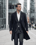 Classic Double-Breasted Wool Blend Overcoat