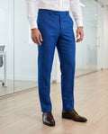 Cobalt Blue Tailored Wool Blend Trousers