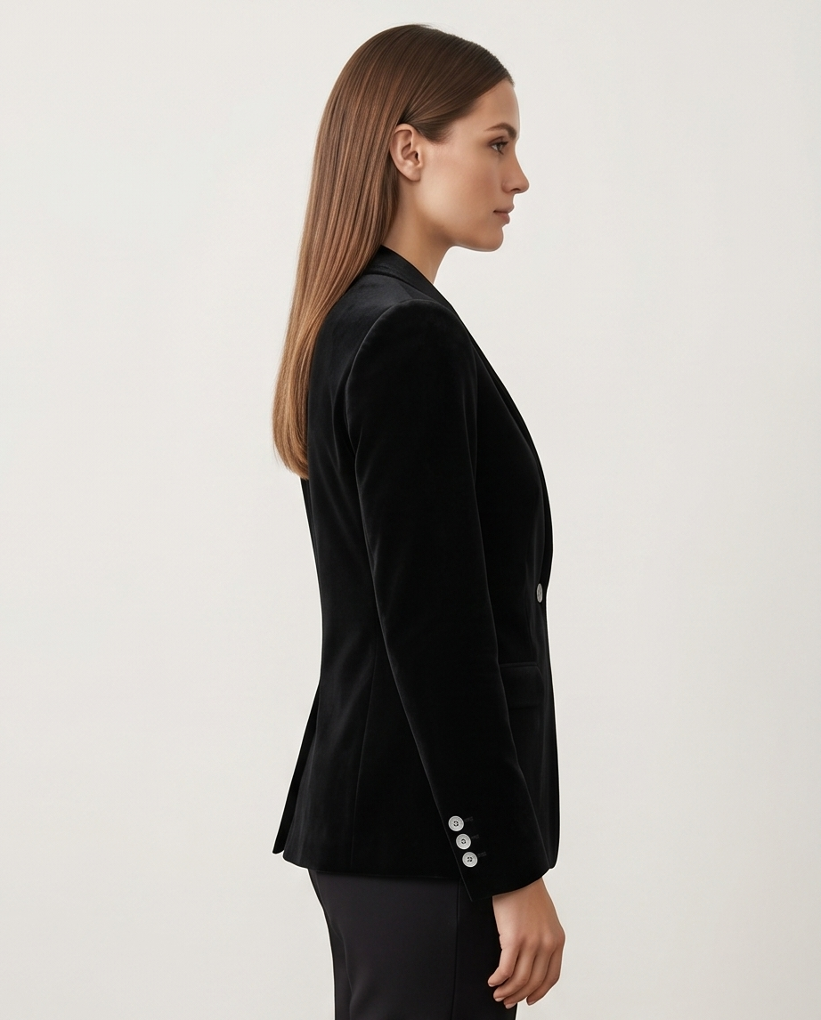 Women's Black Velvet Blazer