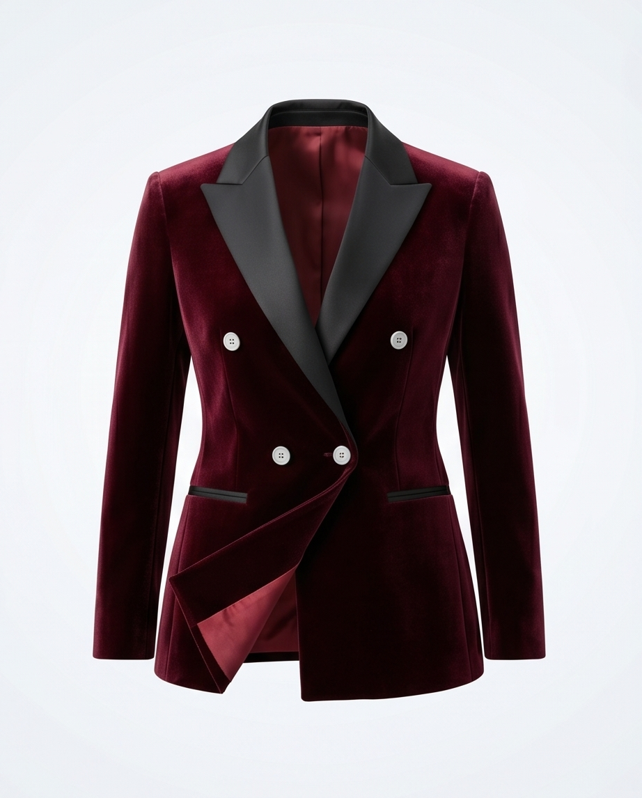 Burgundy Double Breasted Dinner Jacket