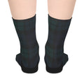 Black Watch Plaid Mid-Length Socks, Cozy Wear, Perfect for Gifting, Casual Comfort, Fall Fashion, Holiday Stocking Stuffers