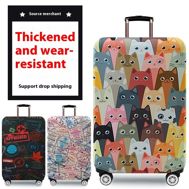 Thickening And Wear-resistant Elastic Trunk Cover Luggage Protective Trolley Travel Leather Dust Cover