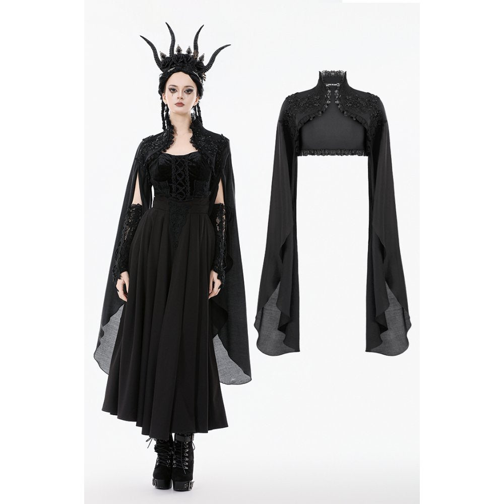 Dark in Love Erzsébet Dramatic Lace Gothic Cape Shrug