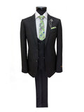 Black Two Button 3-Piece Suit