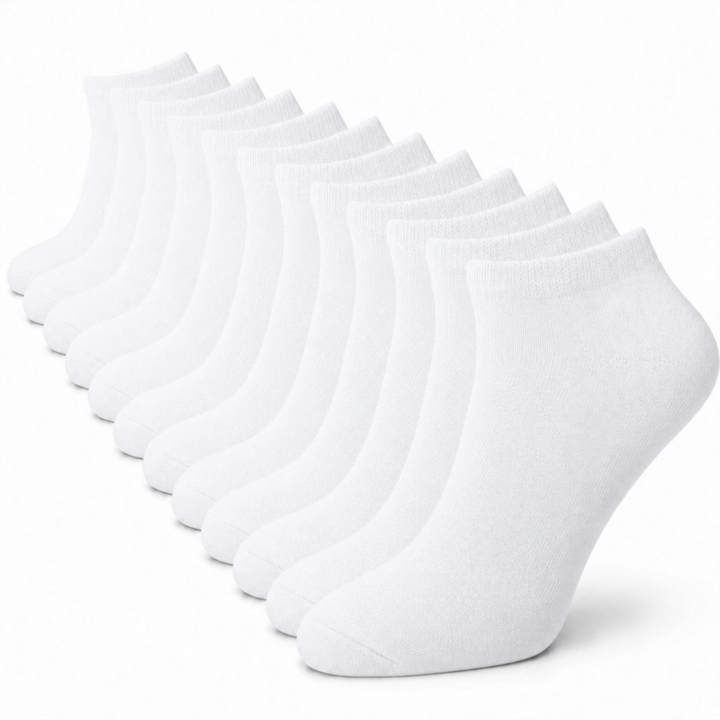 Sock Stack Mens Trainer Socks 12 Pairs Breathable Cotton Blend Arch Support Anti Crimping