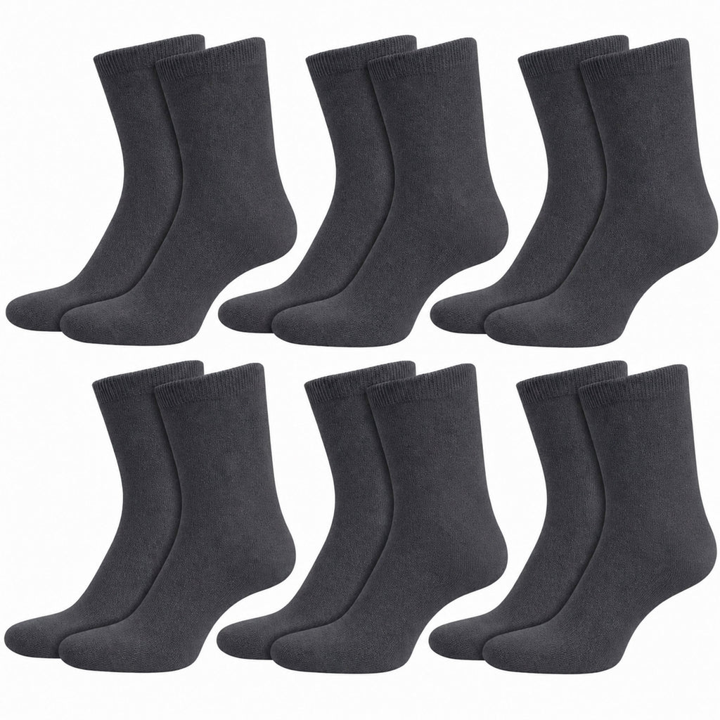 Sock Stack 6 Pairs Kids Cotton Rich School Socks Ankle Breathable Durable Uniform Unisex
