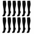 Sock Stack Girls Long School Socks 12 Pairs Cotton Rich Sculpted Heels And Toes Sizes