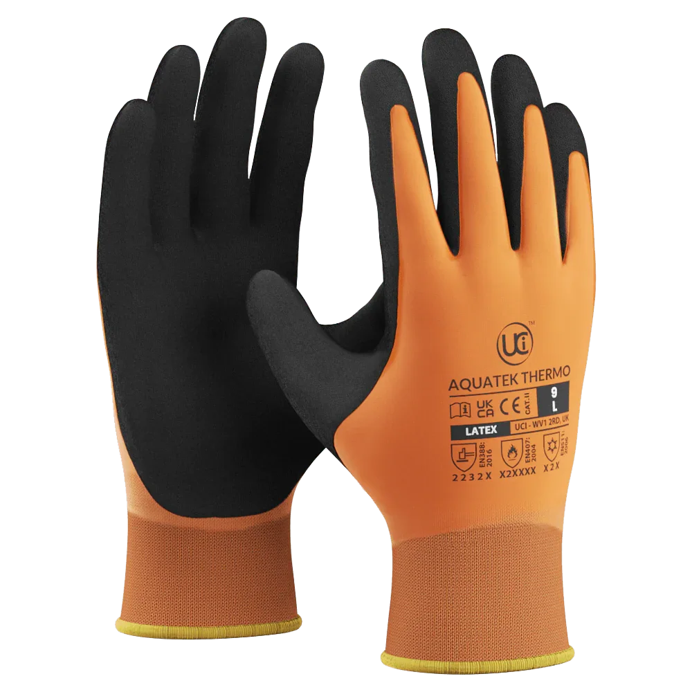 Aquatek Thermo Dual Coated Latex Gloves (10 Pack)