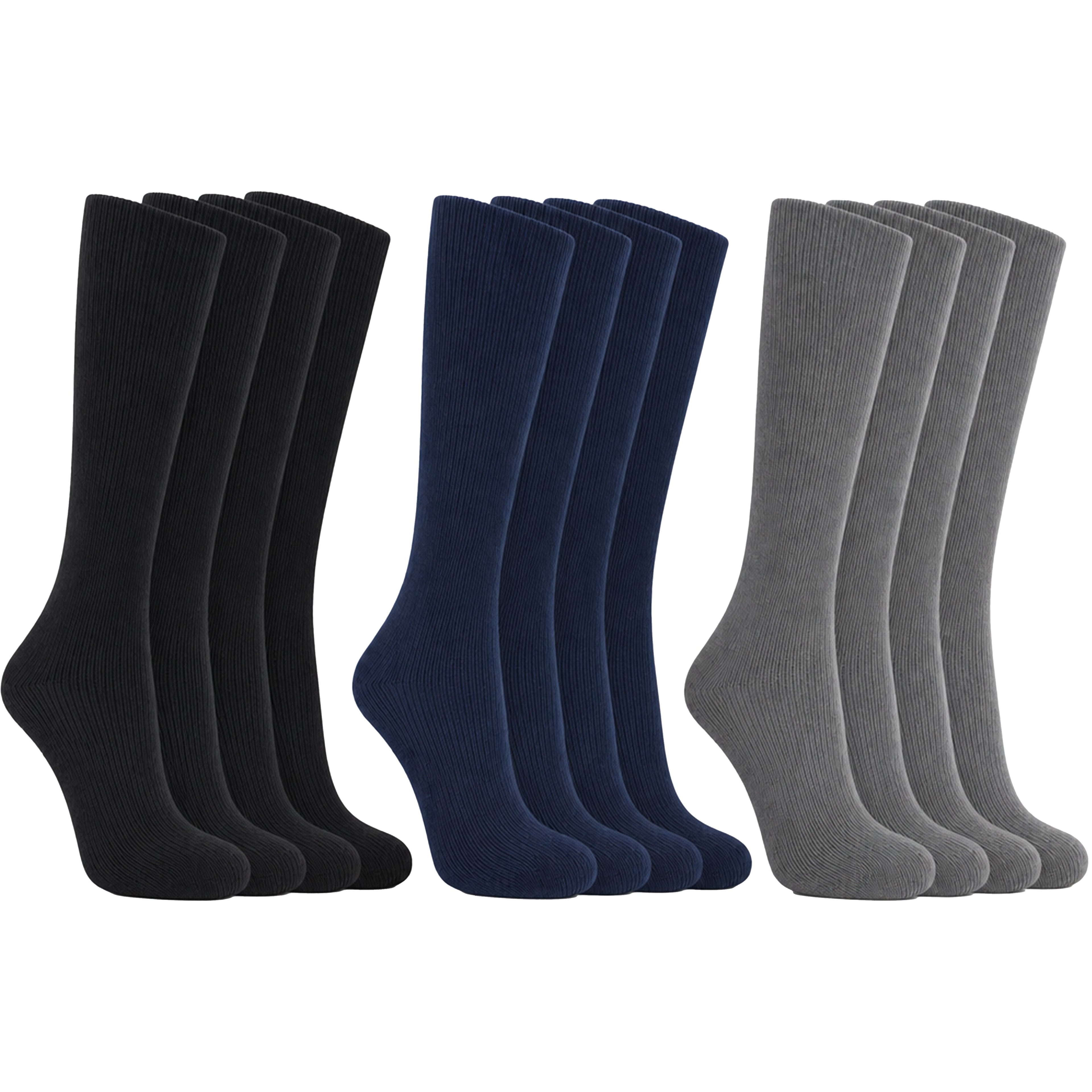 Sock Stack Men's 100% Cotton Moisture-Wicking Antibacterial Dress Work Socks 12 Pairs
