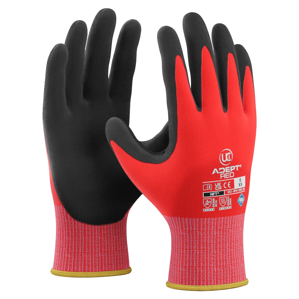 Adept Red NFT Palm Coated Gloves (10 Pack)