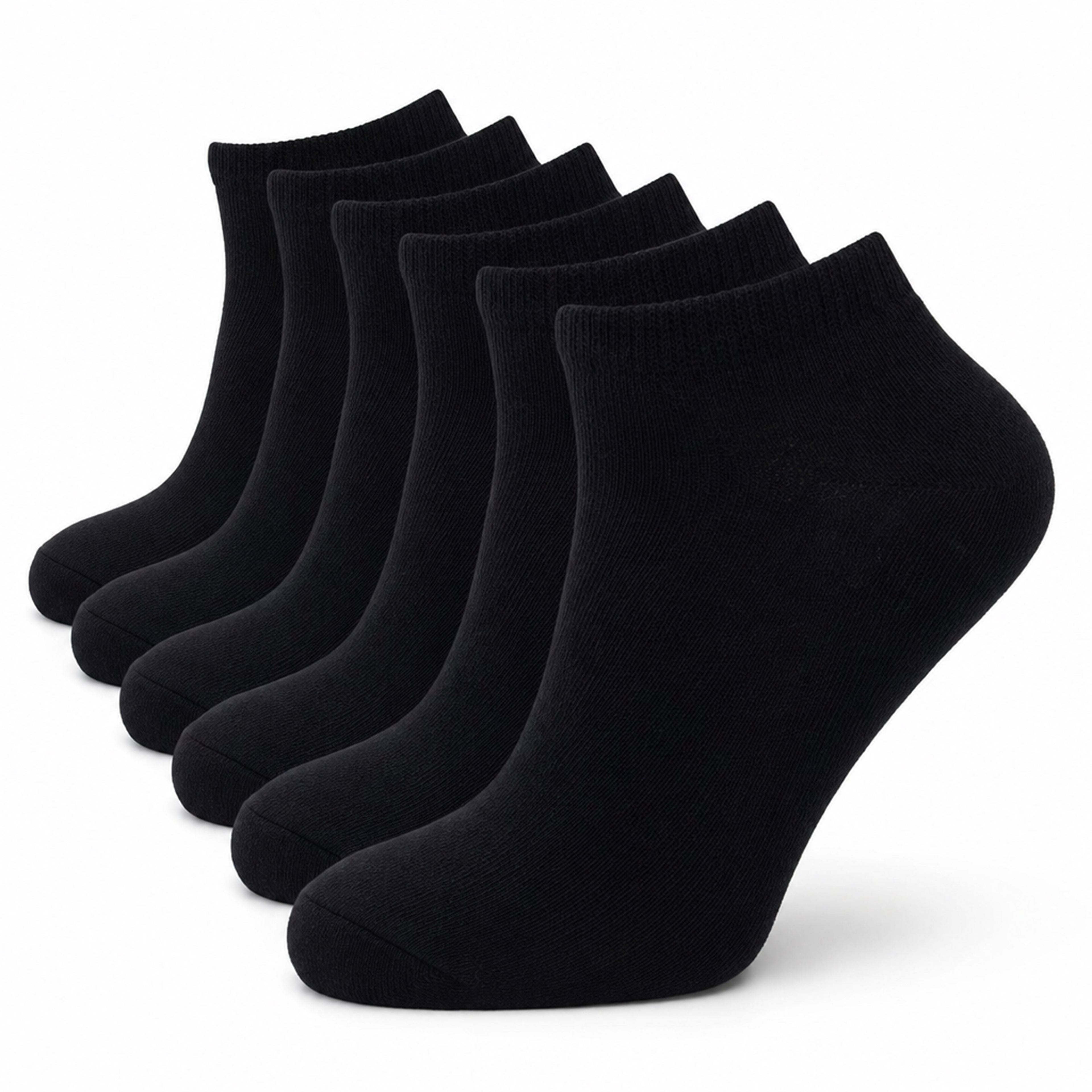 Sock Stack Men's Trainer Socks 6 Pairs Lightweight Cotton Blend Ankle With Arch Support