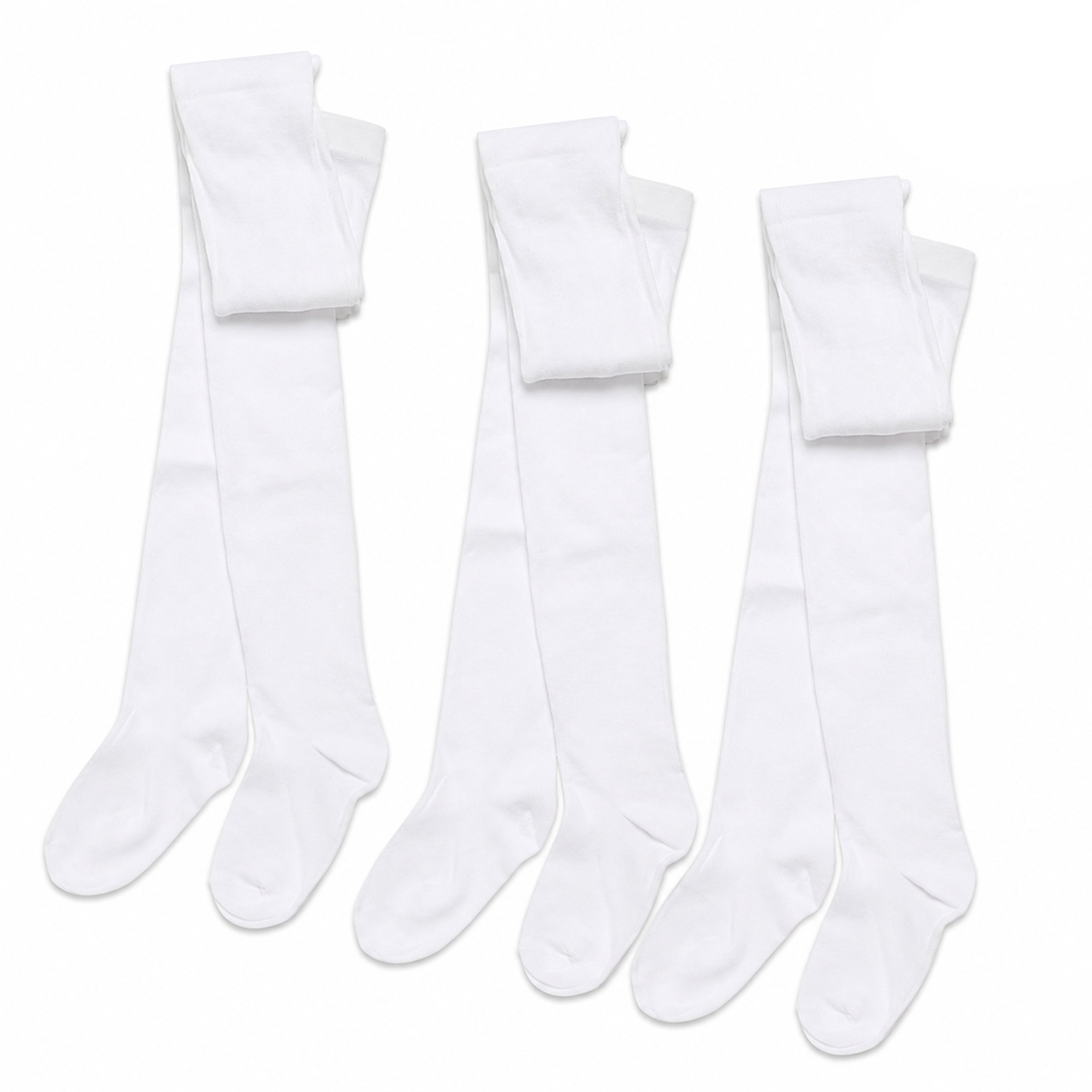 Sock Stack Girls Cotton Lycra Tights 3 Pairs Cotton Rich Back To School Uniform Reinforced Heel Toe Multipack Value